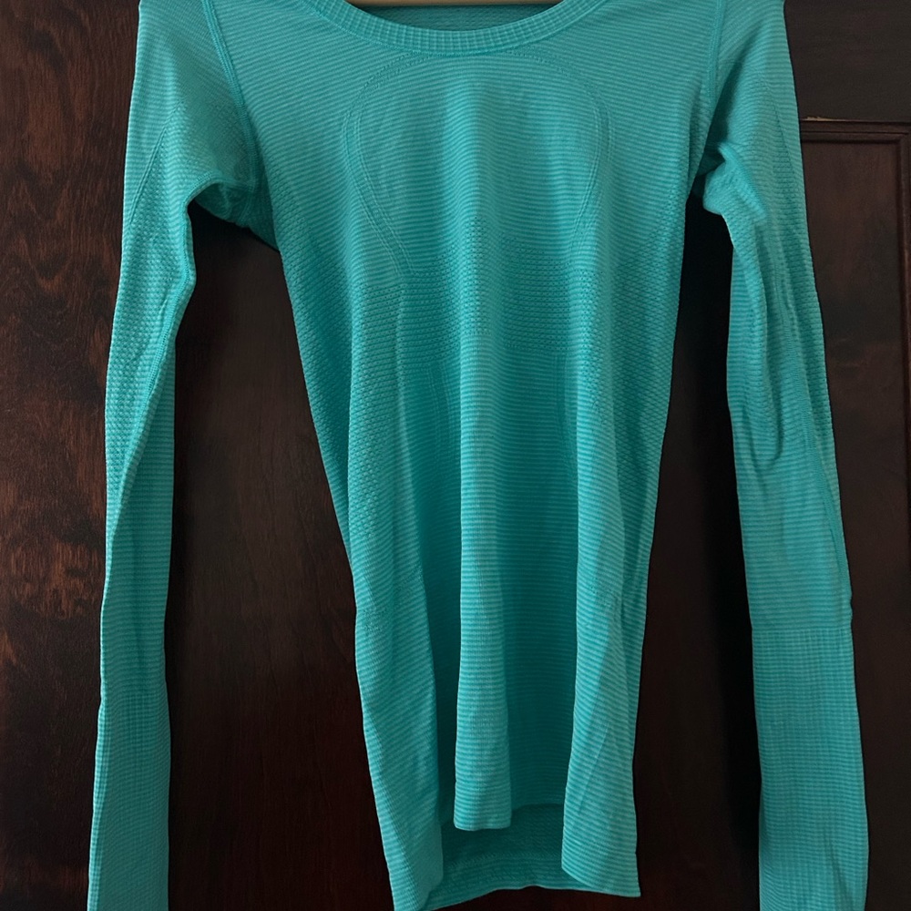 Lululemon turquoise Long Sleeve Swiftly Top